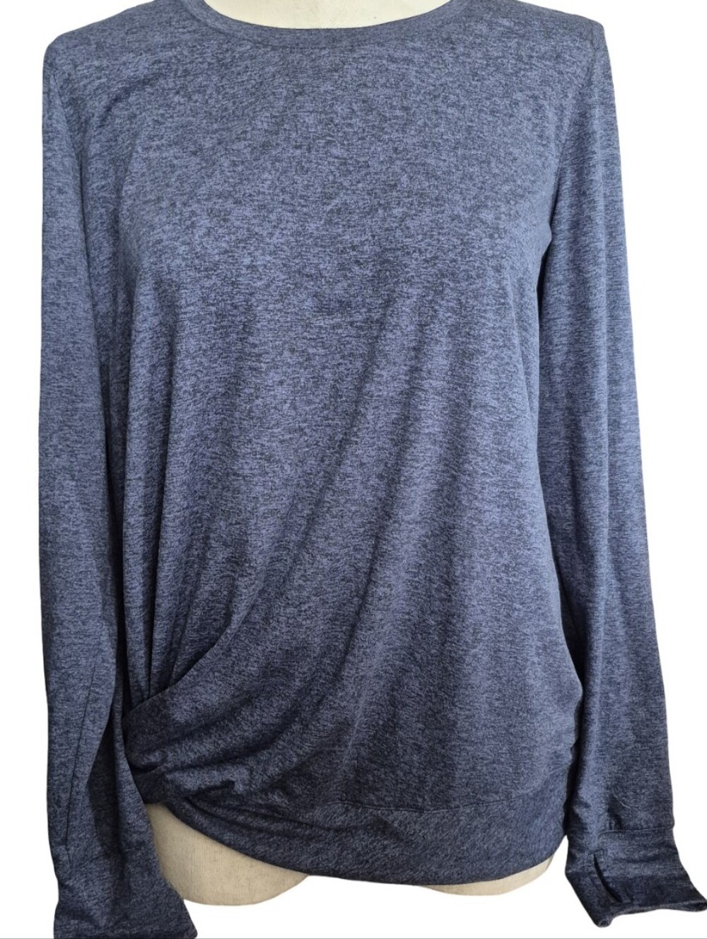 L.L.Bean Womens Side Twist Top Size M With Thumbholes